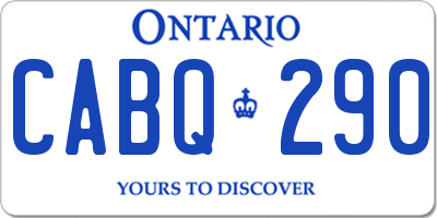 ON license plate CABQ290