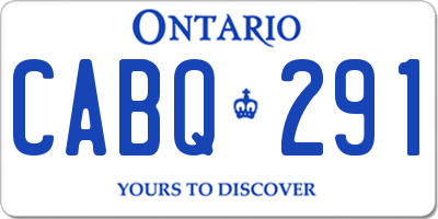 ON license plate CABQ291