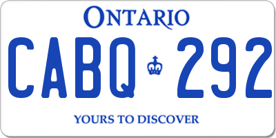 ON license plate CABQ292