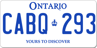 ON license plate CABQ293