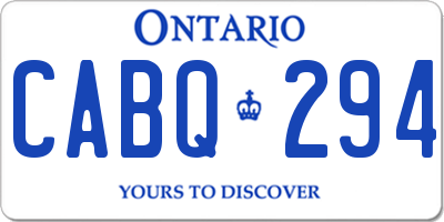 ON license plate CABQ294