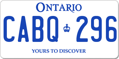 ON license plate CABQ296