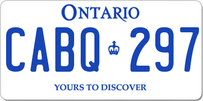 ON license plate CABQ297