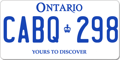 ON license plate CABQ298