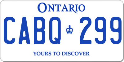 ON license plate CABQ299