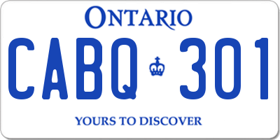 ON license plate CABQ301