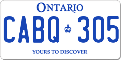 ON license plate CABQ305