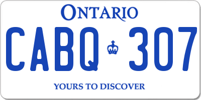 ON license plate CABQ307