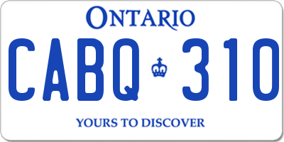 ON license plate CABQ310