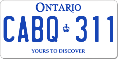 ON license plate CABQ311