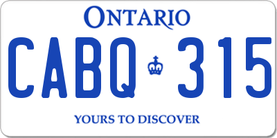 ON license plate CABQ315