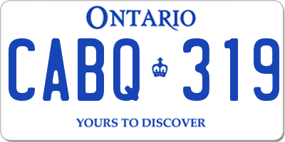 ON license plate CABQ319