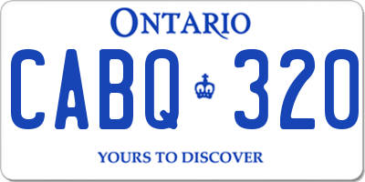 ON license plate CABQ320