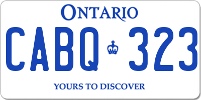 ON license plate CABQ323