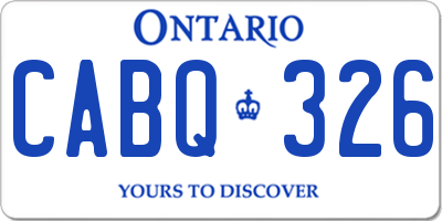 ON license plate CABQ326