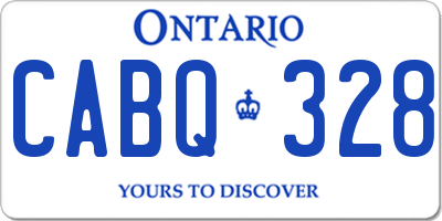 ON license plate CABQ328