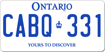 ON license plate CABQ331