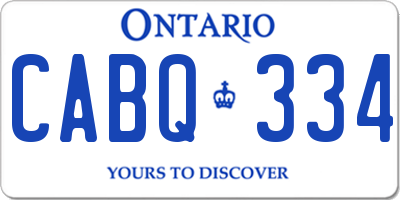 ON license plate CABQ334