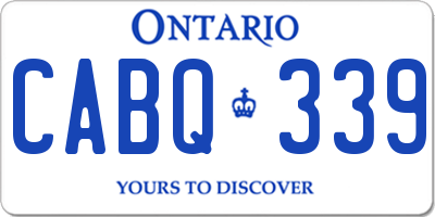 ON license plate CABQ339