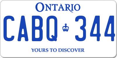 ON license plate CABQ344