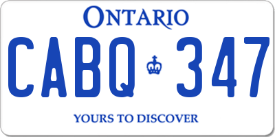 ON license plate CABQ347