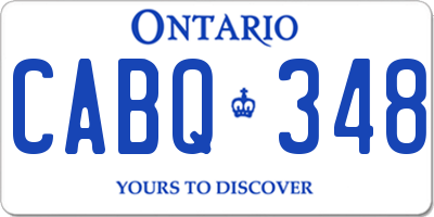 ON license plate CABQ348