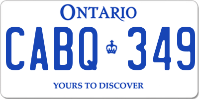 ON license plate CABQ349