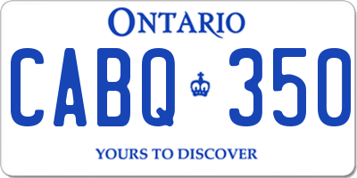 ON license plate CABQ350