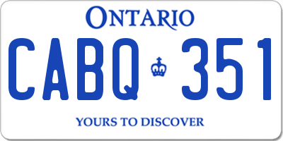 ON license plate CABQ351