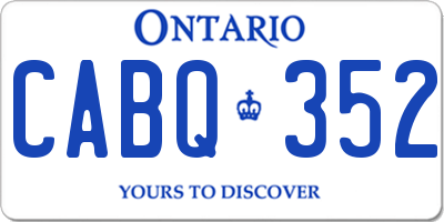 ON license plate CABQ352