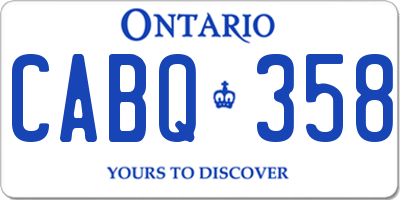 ON license plate CABQ358