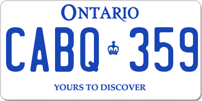 ON license plate CABQ359