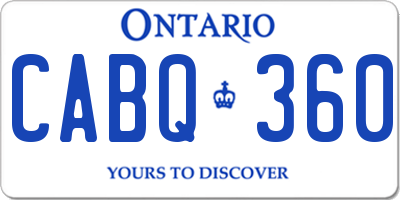 ON license plate CABQ360