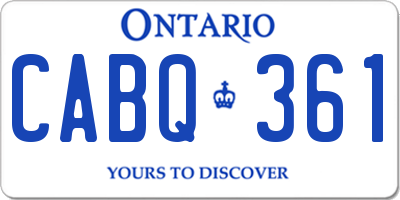 ON license plate CABQ361