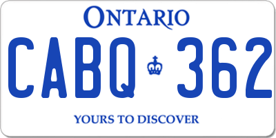 ON license plate CABQ362