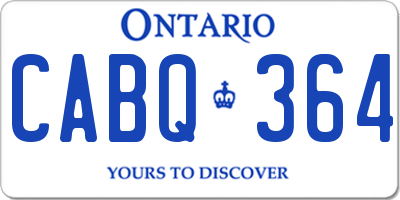 ON license plate CABQ364