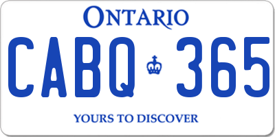 ON license plate CABQ365