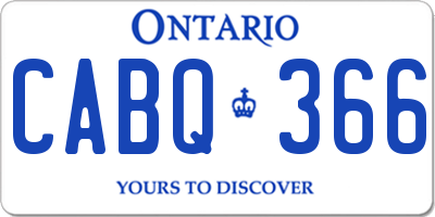 ON license plate CABQ366