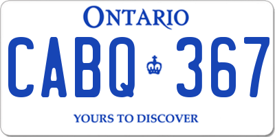 ON license plate CABQ367