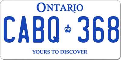 ON license plate CABQ368