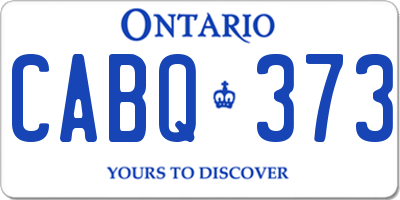 ON license plate CABQ373