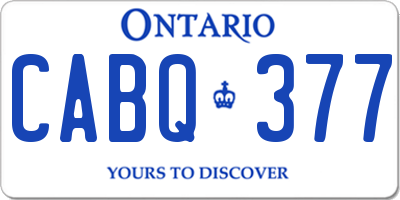 ON license plate CABQ377