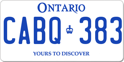 ON license plate CABQ383