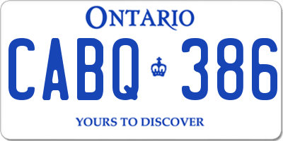 ON license plate CABQ386