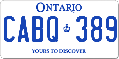 ON license plate CABQ389