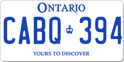 ON license plate CABQ394