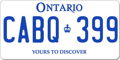 ON license plate CABQ399