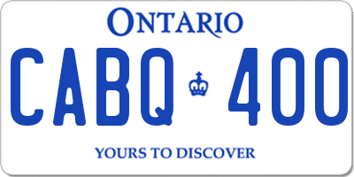 ON license plate CABQ400