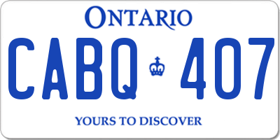 ON license plate CABQ407