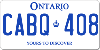 ON license plate CABQ408